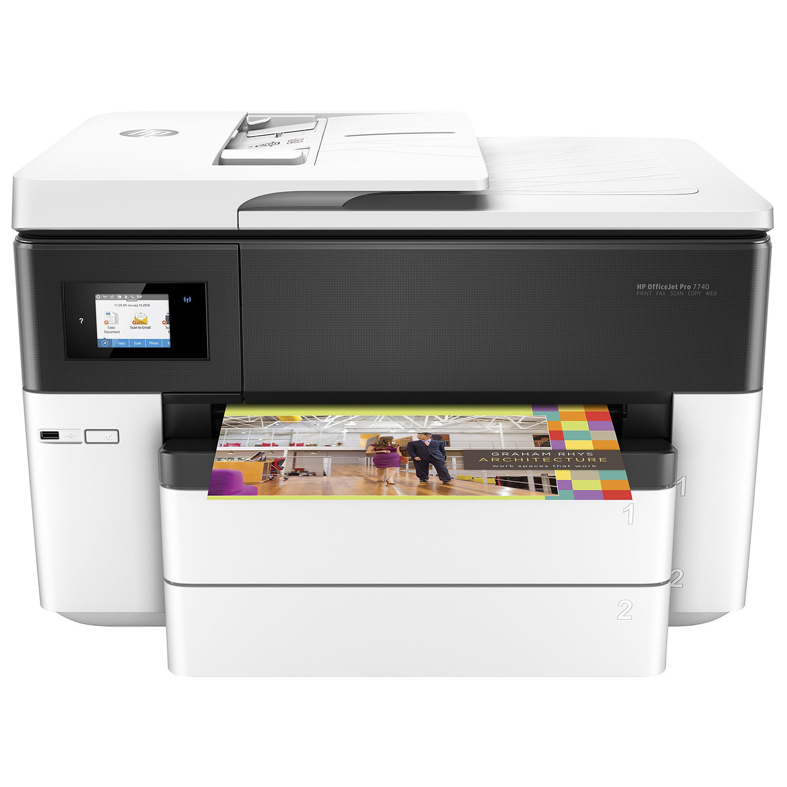 Imprimante HP OfficeJet Pro 7740 grand format MULTIFONCTION COULEUR 4-EN-1 (USB 2.0 / ETHERNET A3