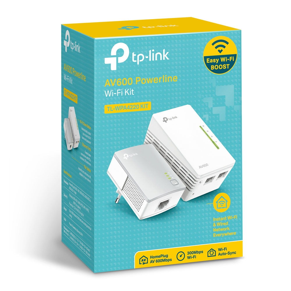 Kit De 2 CPL 600 Mbps Wi-Fi 300 Mbps Avec 2 Ports Ethernet TP-LINK TL-WPA4220 KIT