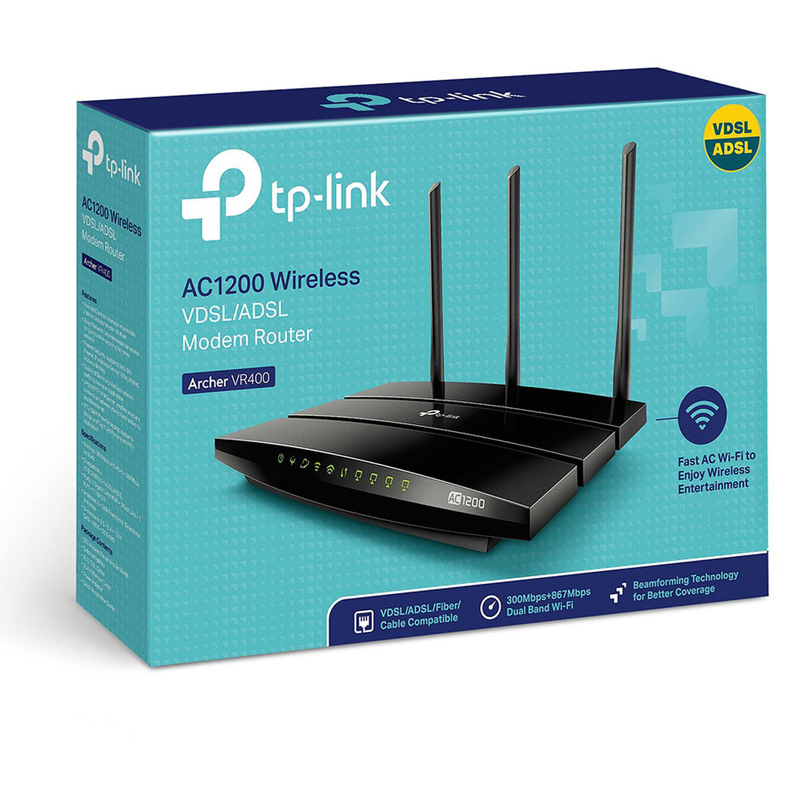TP-Link Modem Routeur VR400 AC1200 – Noir