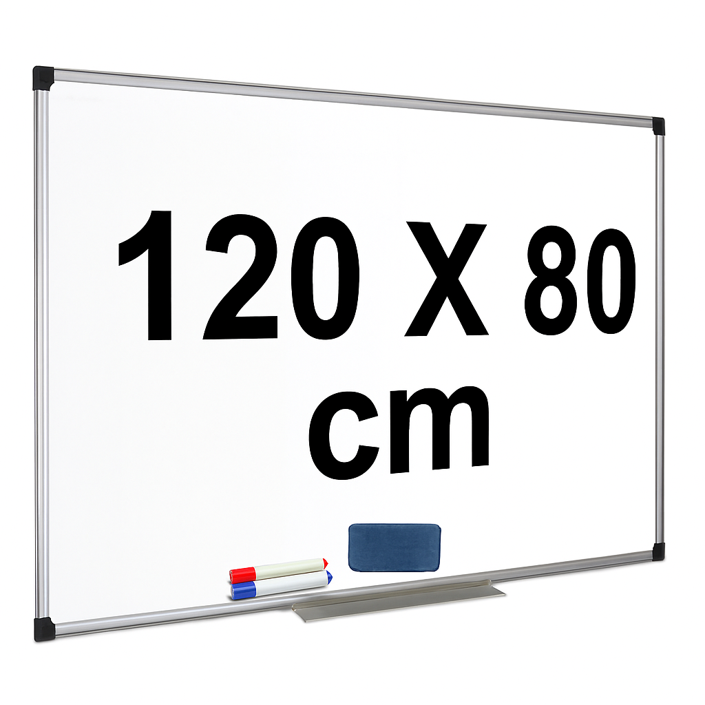Tableau magnétique mural 120 × 80 cm + 2 marqueurs et 1 Chiffon