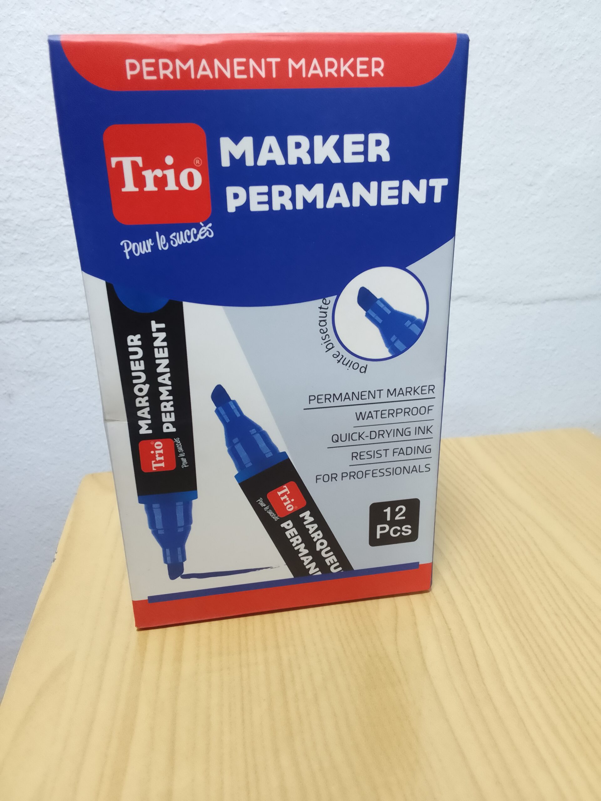 Marqueur permanent Trio – Bleu – Paquet de 12