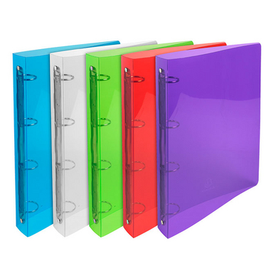 CLASSEUR EN PLASTIQUE COULEUR TRANSPARENT 4 ANNEAUX LE DAUPHIN