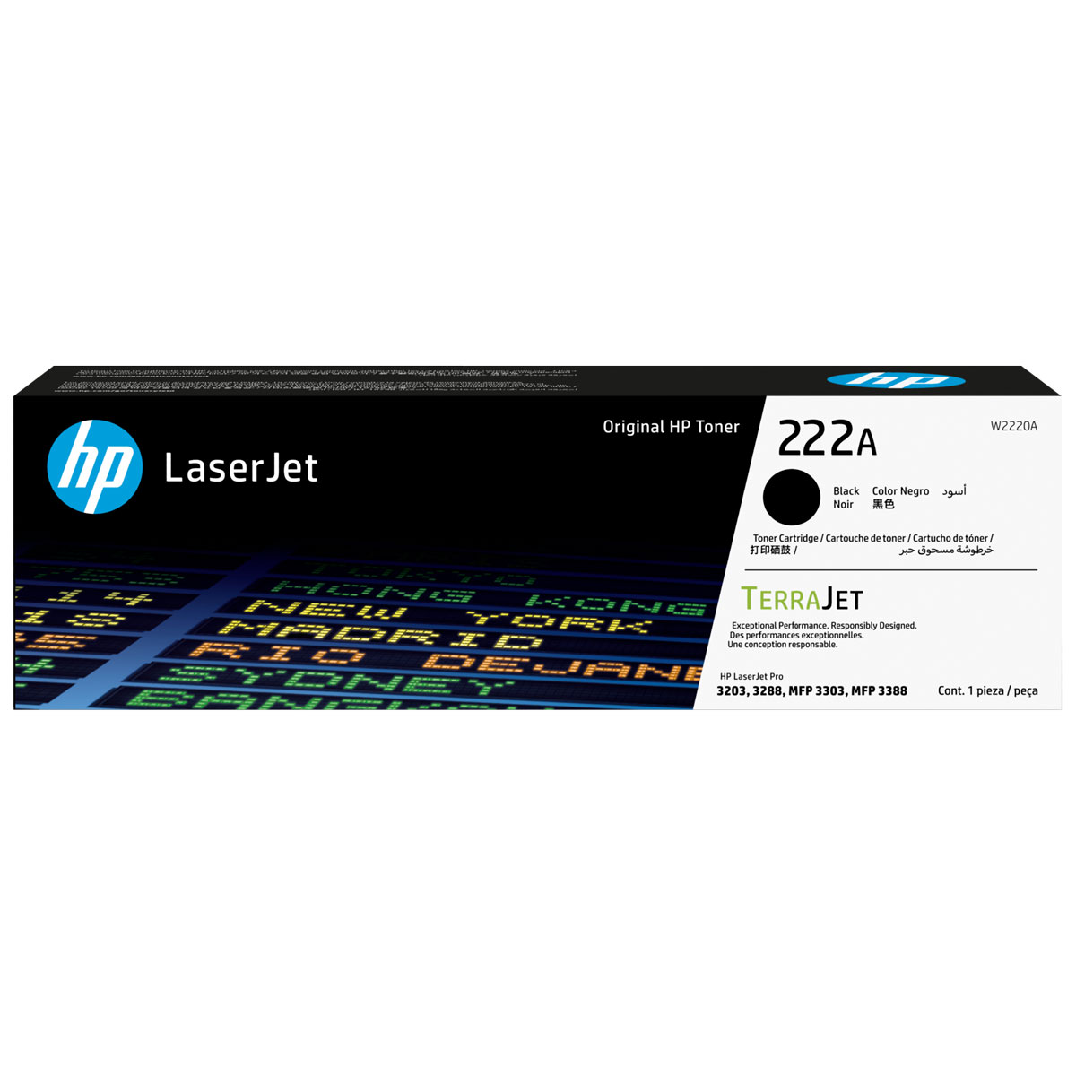 HP 222A Noir toner LaserJet authentique – W2220A