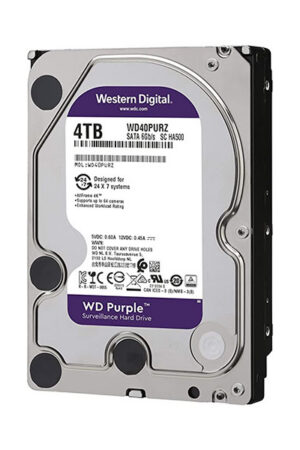 Disque dur WD Purple 4 To – Surveillance 24/7, 3,5″ SATA III, cache 256 Mo