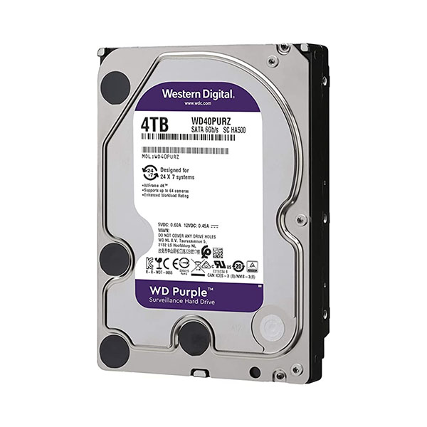 Disque dur WD Purple 4 To – Surveillance 24/7, 3,5″ SATA III, cache 256 Mo